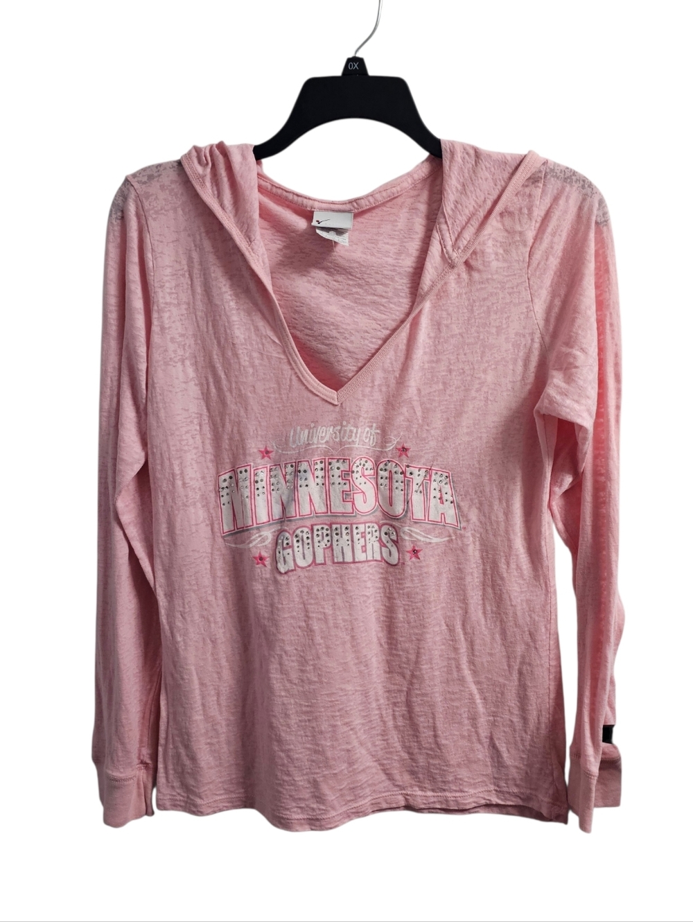 Campus Lifestyle University Minnesota Gophers Pink Long Sleeve Burnout Top XL
